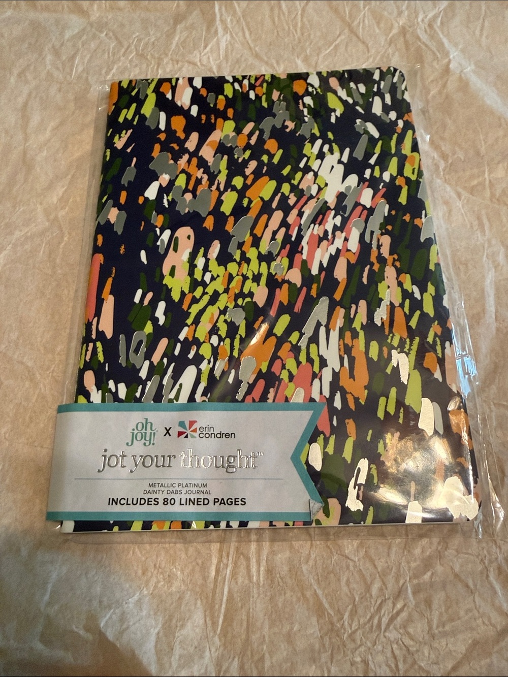 Erin Condren Jot Your Thought Notebook - Navy with Pink, Green, Orange, White